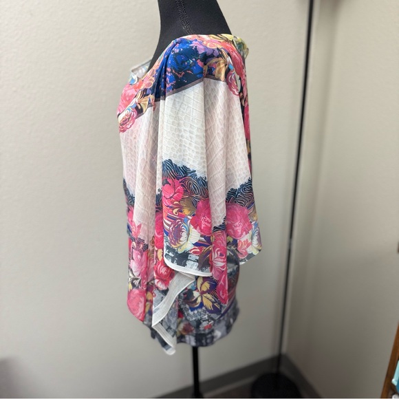 Energie Floral Multicolor Chiffon Women's Top. Size Large - Picture 2 of 7